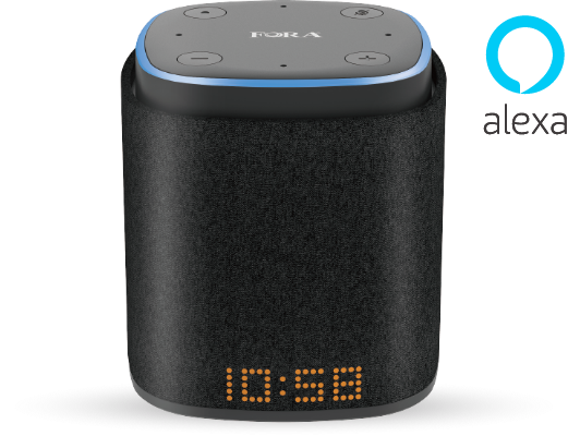 iFORA IntelliSpeaker and Alexa logo