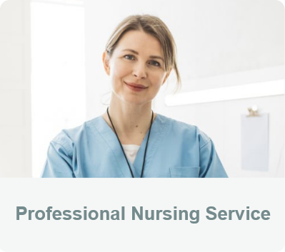 A professional nurse is smiling.