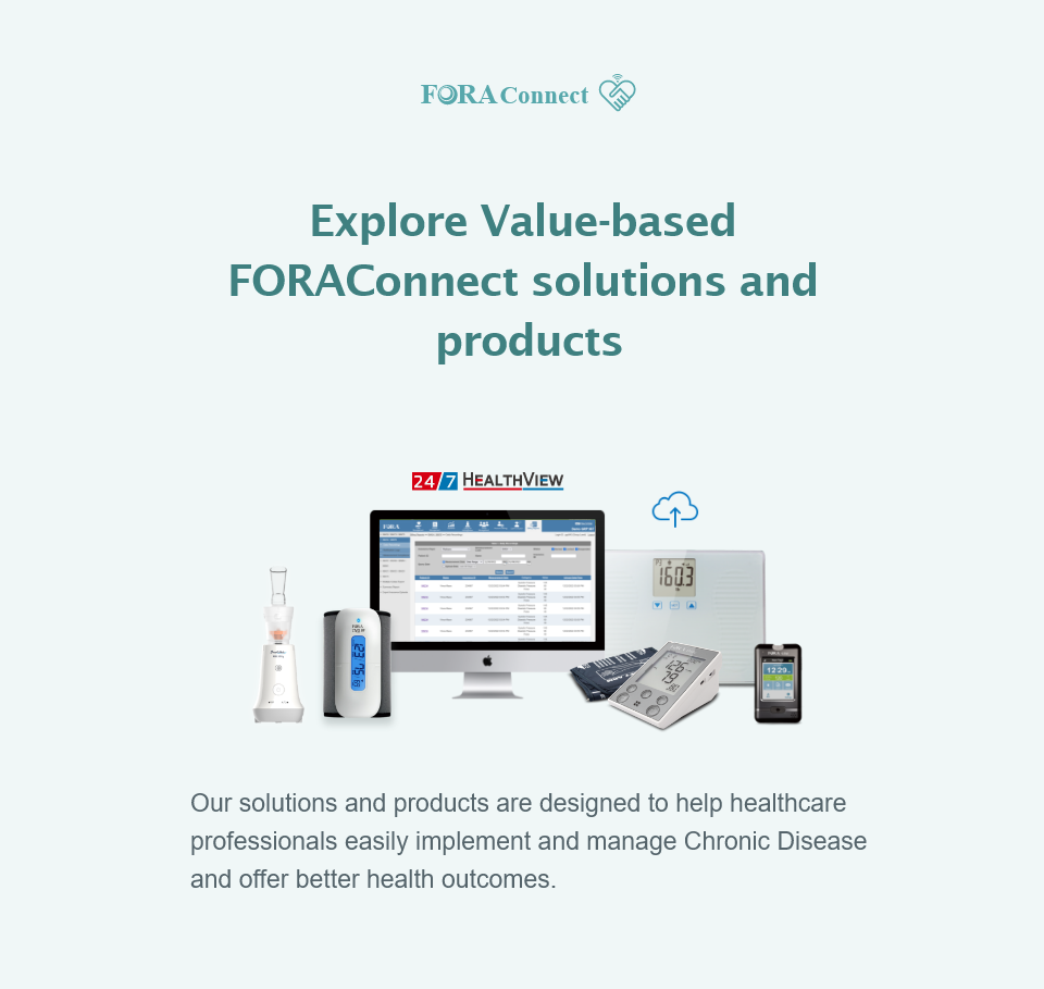 Various FORAConnect solutions and products displayed for exploration