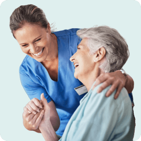 Caregiver accompanies the patient